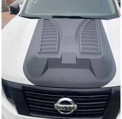 Toma de aire de capó unidireccional compatible con Nissan Navara NP300 (D23) 2014-2021 - Versión 3 - Negro mate