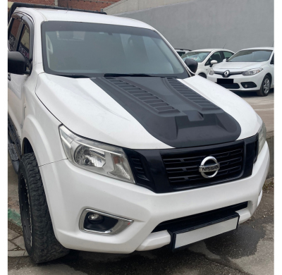 Toma de aire de capó unidireccional compatible con Nissan Navara NP300 (D23) 2014-2021 - Versión 3 - Negro mate