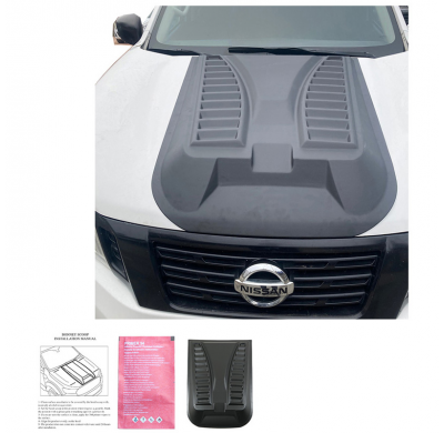Toma de aire de capó unidireccional compatible con Nissan Navara NP300 (D23) 2014-2021 - Versión 3 - Negro mate