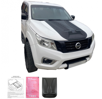 Toma de aire de capó unidireccional compatible con Nissan Navara NP300 (D23) 2014-2021 - Versión 3 - Negro mate