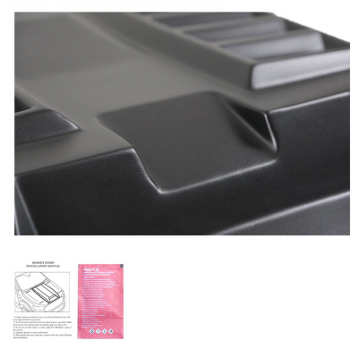 Toma de aire de capó unidireccional compatible con Nissan Navara NP300 (D23) 2014-2021 - Versión 3 - Negro mate