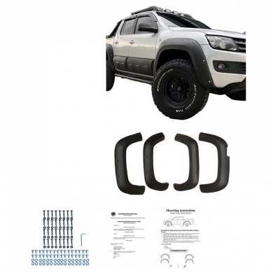 Pasos de rueda Oneway aptos para Volkswagen Amarok MK1 2010-2016 - Negro mate