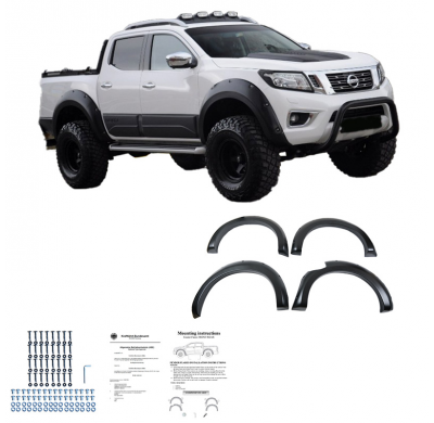 Pasos de rueda Oneway aptos para Nissan Navara NP300 (D23) 2014-2017 - Negro mate