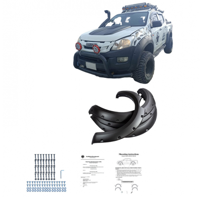 Pasos de rueda Oneway aptos para Isuzu D-Max II 2012-2019 - Negro mate