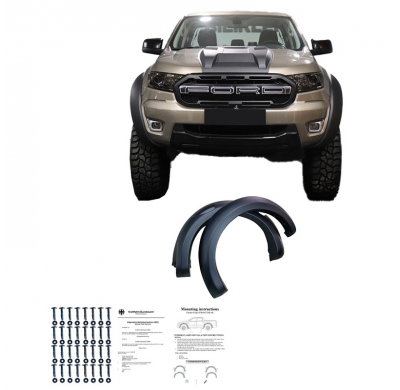 Pasos de rueda Oneway aptos para Ford Ranger T6/T7/T8 2012-2022 (Jumbo) - Negro mate