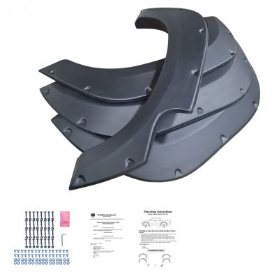 Pasos de rueda Oneway aptos para SsangYong Musso Grand (distancia entre ejes corta) 2018-2020 - Negro mate