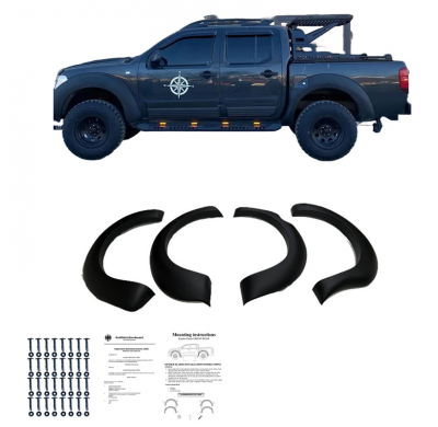 Pasos de rueda Oneway aptos para Nissan Navara D40 2005-2010 - Negro mate