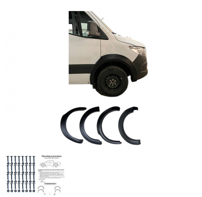 Pasos de rueda Oneway aptos para Mercedes Sprinter W907 2018- - Negro mate