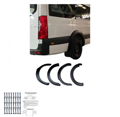 Pasos de rueda Oneway aptos para Mercedes Sprinter W907 2018- - Negro mate