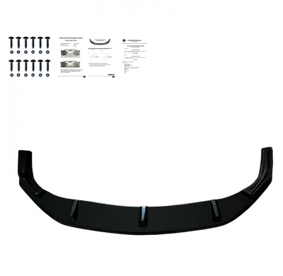 Spoiler delantero Oneway apto para Volkswagen Crafter MK2 y MAN TGE MK1 PreFacelift 2016- - Negro brillante