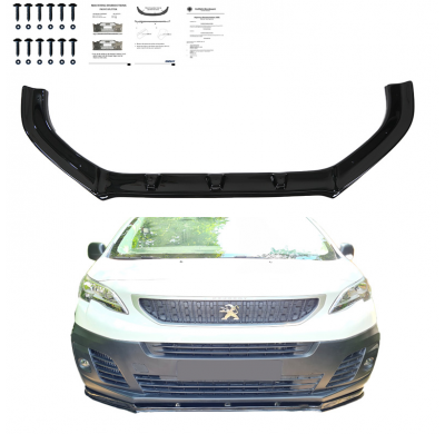 Spoiler delantero Oneway apto para Peugeot Expert 3.ª generación 2016- - Negro brillante