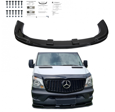 Spoiler delantero Oneway apto para Mercedes Sprinter W906 Facelift 2014-2018 - Negro brillante