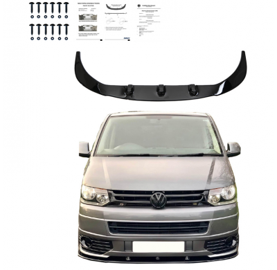 Spoiler delantero Oneway apto para Volkswagen Transporter T5.1 Sportline 2010-2015 - Negro brillante