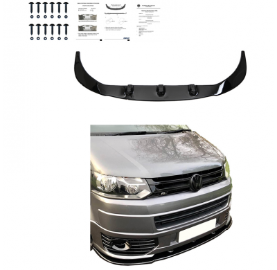 Spoiler delantero Oneway apto para Volkswagen Transporter T5.1 Sportline 2010-2015 - Negro brillante