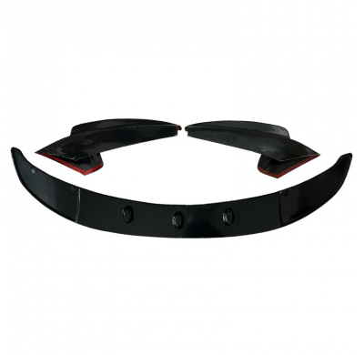 Spoiler delantero Oneway apto para BMW Serie 5 F10/F11 M-Pack 2011-2016 con aletas - Negro brillante
