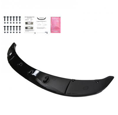 Spoiler delantero Oneway apto para BMW Serie 5 F10/F11 M-Pack 2011-2016 con aletas - Negro brillante