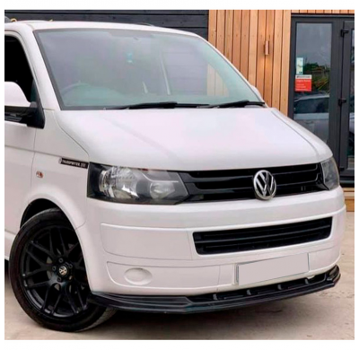 Spoiler delantero Oneway apto para Volkswagen Transporter T5.1 2010-2015 - Negro brillante