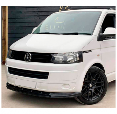 Spoiler delantero Oneway apto para Volkswagen Transporter T5.1 2010-2015 - Negro brillante