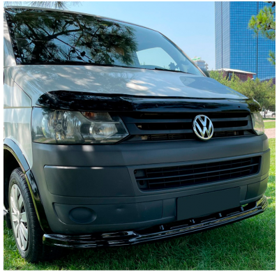 Spoiler delantero Oneway apto para Volkswagen Transporter T5.1 2010-2015 - Negro brillante