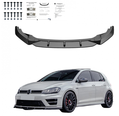 Spoiler delantero Oneway apto para Volkswagen Golf VII HB/Variant R/R Line 2013-2016 - Versión 2 - Negro brillante