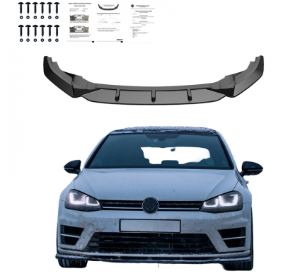 Spoiler delantero Oneway apto para Volkswagen Golf VII HB/Variant R/R Line 2013-2016 - Versión 2 - Negro brillante