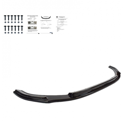 Spoiler delantero Oneway apto para Volkswagen Transporter T6 2015-2019 - Versión 2 - Negro brillante