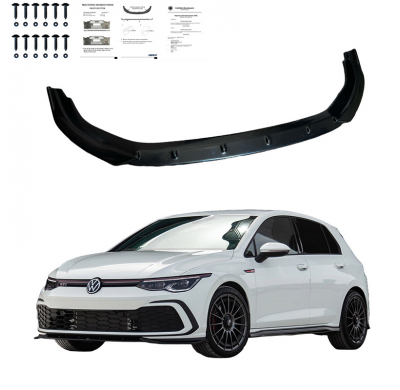 Spoiler delantero Oneway apto para Volkswagen Golf VIII HB/Variant GTI/GTE/R Line 2020- - Negro brillante