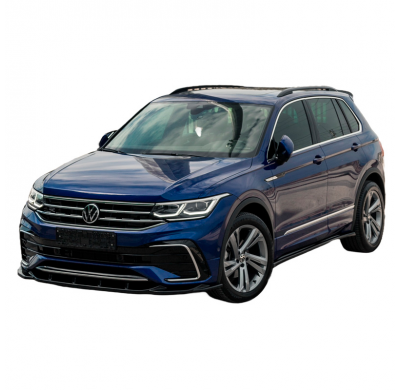 Spoiler delantero Oneway apto para Volkswagen Tiguan II R/R-Line Facelift 2020-2024 incl. Allspace - Negro brillante