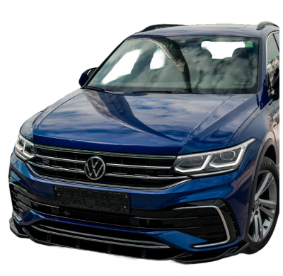 Spoiler delantero Oneway apto para Volkswagen Tiguan II R/R-Line Facelift 2020-2024 incl. Allspace - Negro brillante