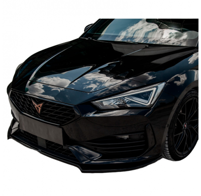 Spoiler delantero Oneway apto para Cupra Leon HB/ST 2020- - Versión 3 - Negro brillo
