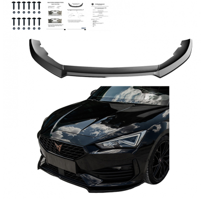 Spoiler delantero Oneway apto para Cupra Leon HB/ST 2020- - Versión 3 - Negro brillo