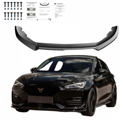 Spoiler delantero Oneway apto para Cupra Leon HB/ST 2020- - Versión 3 - Negro brillo