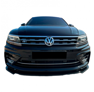 Spoiler delantero Oneway apto para Volkswagen Tiguan II R-Line 2016-2020 con Allspace - Negro brillante