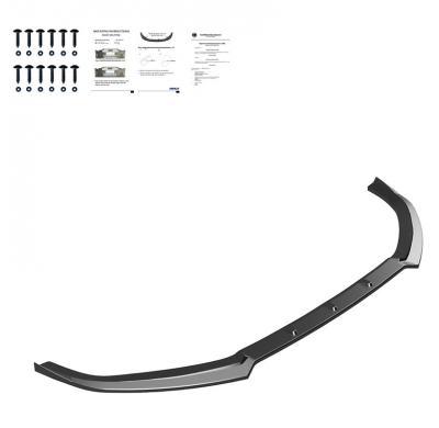 Spoiler delantero Oneway apto para Audi S3 8V (Sedán/Convertible) 2013-2016 - Versión 2 - Negro brillante