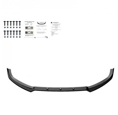 Spoiler delantero Oneway apto para Audi S3 8V (Sedán/Convertible) 2013-2016 - Versión 2 - Negro brillante