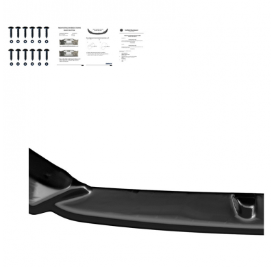 Spoiler delantero Oneway apto para Audi RS3 8V Sedán/Sportback Facelift 2017-2020 - Versión 2 - Negro brillante