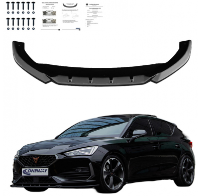 Spoiler delantero Oneway apto para Cupra Leon HB/ST 2020- - Negro brillo