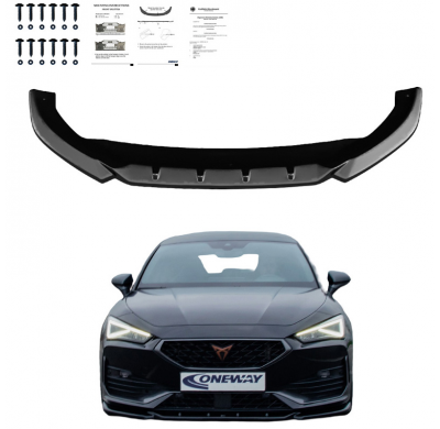 Spoiler delantero Oneway apto para Cupra Leon HB/ST 2020- - Negro brillo