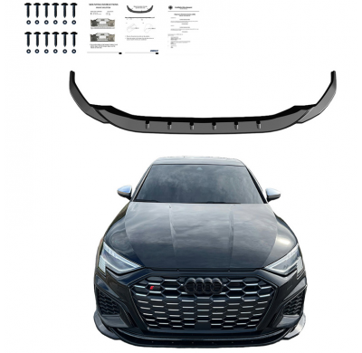 Spoiler delantero Oneway apto para Audi A3 S-Line/S3 8Y 2020- - Versión 2 - Negro brillante