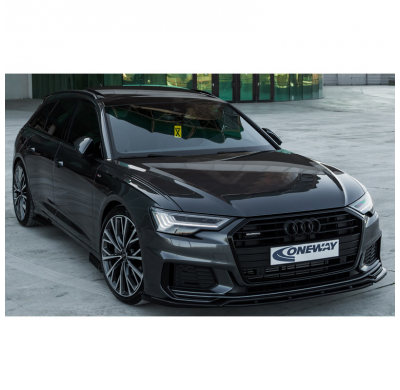 Spoiler delantero Oneway apto para Audi A6 S-Line/S6 C8 (Sedan/Avant) 2018- - Versión 3 - Negro brillante