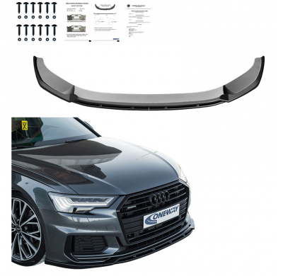 Spoiler delantero Oneway apto para Audi A6 S-Line/S6 C8 (Sedan/Avant) 2018- - Versión 3 - Negro brillante