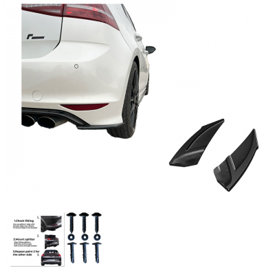 Difusores laterales traseros Oneway compatibles con Volkswagen Golf VII HB R 2013-2016 - Negro brillante