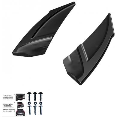 Difusores laterales traseros Oneway compatibles con Volkswagen Golf VII HB R 2013-2016 - Negro brillante