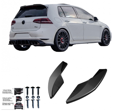 Difusores laterales traseros Oneway compatibles con Volkswagen Golf VII HB R 2013-2016 - Versión 3 - Negro brillante