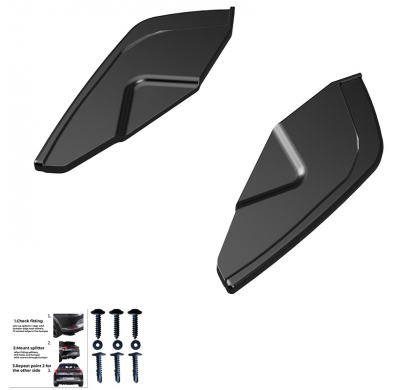 Difusores laterales traseros Oneway aptos para Volkswagen Golf VIII HB GTI 2020- - Negro brillante