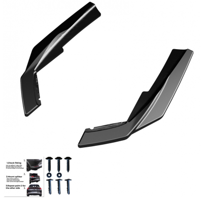 Difusores laterales traseros Oneway aptos para BMW Serie 3 G20/G21 M-Pack Facelift 2022- - Negro brillante