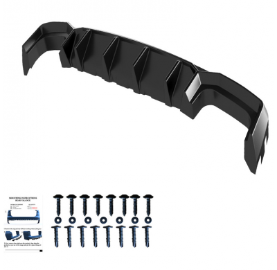 Difusor trasero unidireccional apto para Audi A6 S-Line/S6 C8 (Sedan/Avant) 2018- - Negro brillante