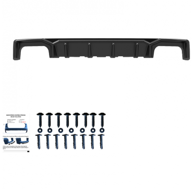 Difusor trasero unidireccional apto para Audi A6 S-Line/S6 C8 (Sedan/Avant) 2018- - Negro brillante