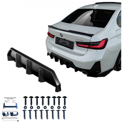 Difusor trasero Oneway apto para BMW Serie 3 G20/G21 M-Pack Facelift 2022- - Negro brillante