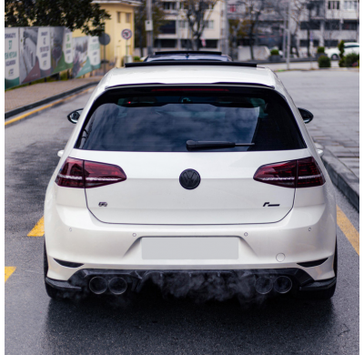 Alerón de techo unidireccional (tapa) apto para Volkswagen Golf VII (7 y 7.5) HB GTi/GTD/R/R Line 2013-2020 - Versión 2 - Negro